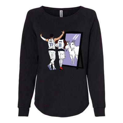 Luka Doncic And Kyrie Irving Mirror Goats Dallas Womens California Wash Sweatshirt