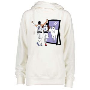 Luka Doncic And Kyrie Irving Mirror Goats Dallas Womens Funnel Neck Pullover Hood