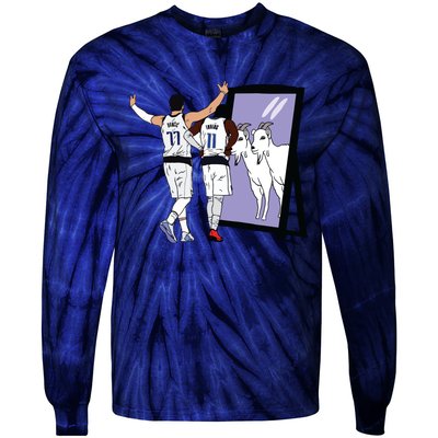 Luka Doncic And Kyrie Irving Mirror Goats Dallas Tie-Dye Long Sleeve Shirt