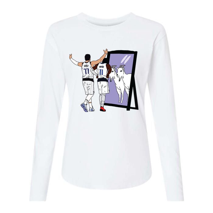 Luka Doncic And Kyrie Irving Mirror Goats Dallas Womens Cotton Relaxed Long Sleeve T-Shirt