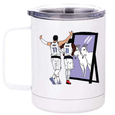 Luka Doncic And Kyrie Irving Mirror Goats Dallas 12 oz Stainless Steel Tumbler Cup