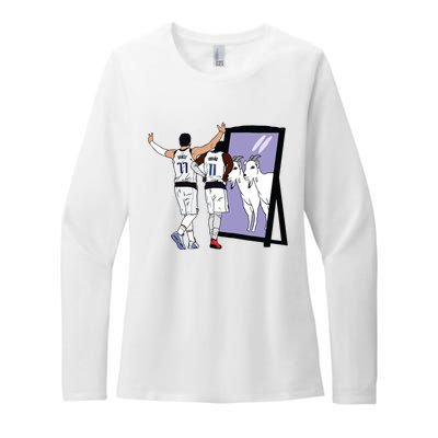 Luka Doncic And Kyrie Irving Mirror Goats Dallas Womens CVC Long Sleeve Shirt