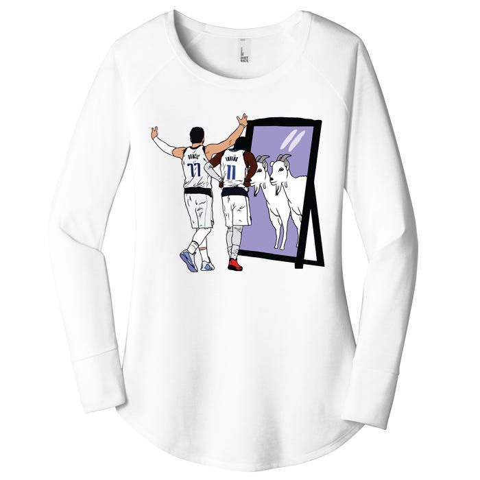 Luka Doncic And Kyrie Irving Mirror Goats Dallas Women's Perfect Tri Tunic Long Sleeve Shirt