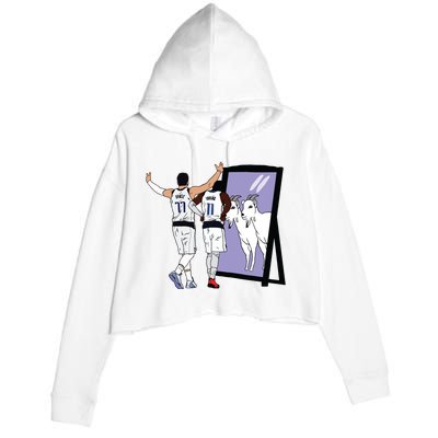 Luka Doncic And Kyrie Irving Mirror Goats Dallas Crop Fleece Hoodie