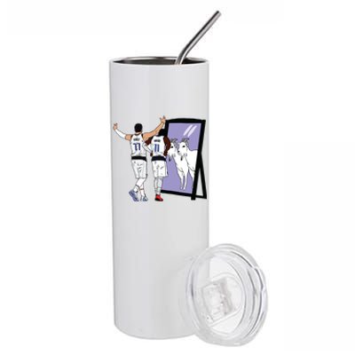 Luka Doncic And Kyrie Irving Mirror Goats Dallas Stainless Steel Tumbler