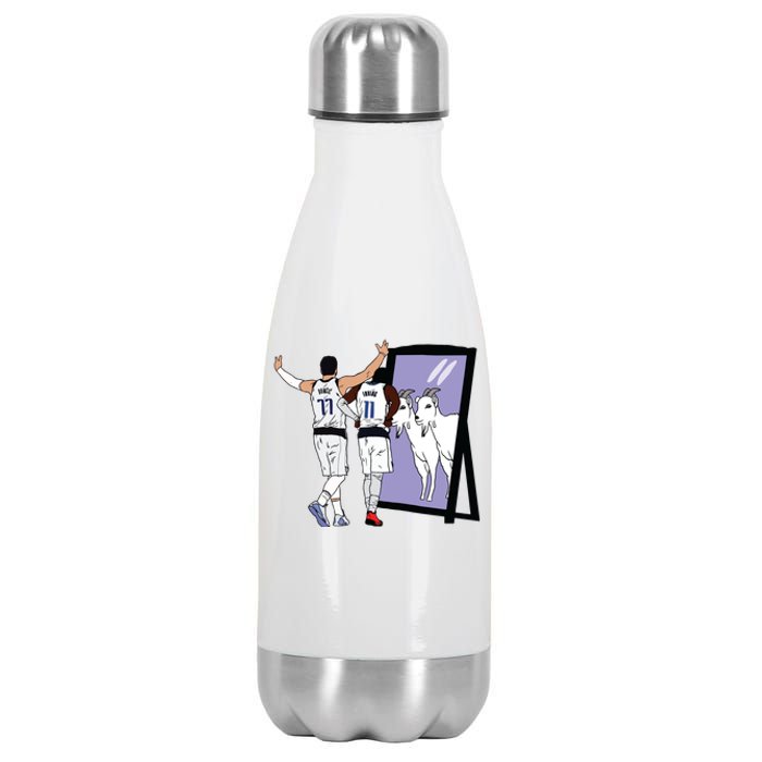 Luka Doncic And Kyrie Irving Mirror Goats Dallas Stainless Steel Insulated Water Bottle