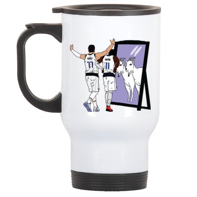 Luka Doncic And Kyrie Irving Mirror Goats Dallas Stainless Steel Travel Mug