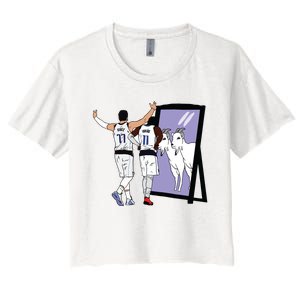 Luka Doncic And Kyrie Irving Mirror Goats Dallas Women's Crop Top Tee