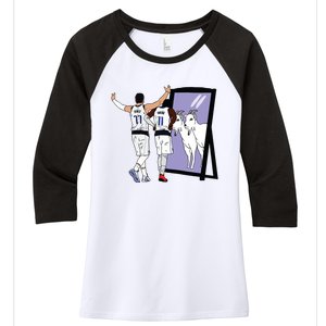 Luka Doncic And Kyrie Irving Mirror Goats Dallas Women's Tri-Blend 3/4-Sleeve Raglan Shirt