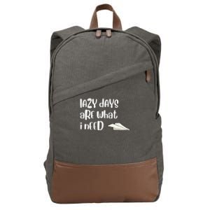 Lazy Days Are What I Need Gift Funny Paper Airplane Design Funny Gift Cotton Canvas Backpack