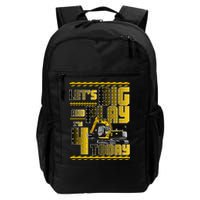 Let's Dig And Play I'm 4 Today 4th Birthday Party Excavator Backpack