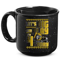 Let's Dig And Play I'm 4 Today 4th Birthday Party Excavator 15oz Campfire Ceramic Mug
