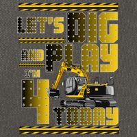 Let's Dig And Play I'm 4 Today 4th Birthday Party Excavator Cotton Canvas Backpack