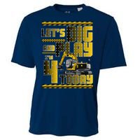 Let's Dig And Play I'm 4 Today 4th Birthday Party Excavator Cooling Performance Crew T-Shirt