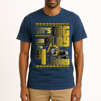 Let's Dig And Play I'm 4 Today 4th Birthday Party Excavator Tall T-Shirt