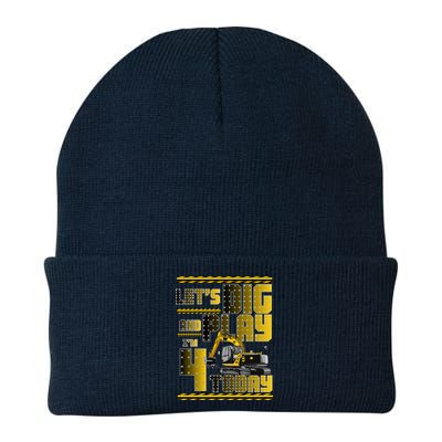 Let's Dig And Play I'm 4 Today 4th Birthday Party Excavator Beanie