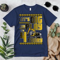 Let's Dig And Play I'm 4 Today 4th Birthday Party Excavator Premium T-Shirt