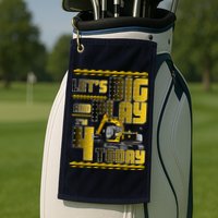 Let's Dig And Play I'm 4 Today 4th Birthday Party Excavator Golf Towel