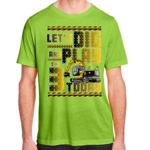 Let's Dig And Play I'm 3 Today 3rd Birthday Party Excavator Adult ChromaSoft Performance T-Shirt