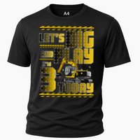 Let's Dig And Play I'm 3 Today 3rd Birthday Party Excavator Performance Shirt