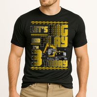 Let's Dig And Play I'm 3 Today 3rd Birthday Party Excavator Performance Shirt