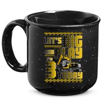 Let's Dig And Play I'm 3 Today 3rd Birthday Party Excavator 15oz Campfire Ceramic Mug