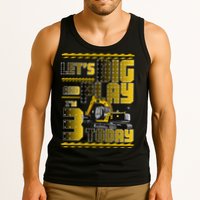 Let's Dig And Play I'm 3 Today 3rd Birthday Party Excavator Tank Top