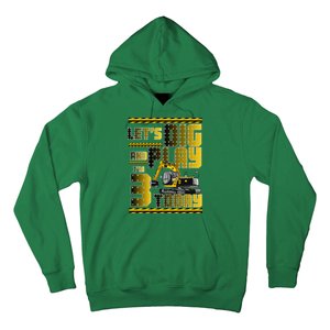 Let's Dig And Play I'm 3 Today 3rd Birthday Party Excavator Hoodie