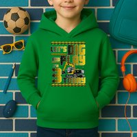 Let's Dig And Play I'm 3 Today 3rd Birthday Party Excavator Kids Hoodie