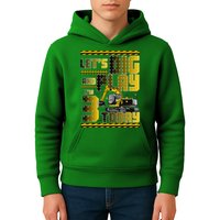 Let's Dig And Play I'm 3 Today 3rd Birthday Party Excavator Kids Hoodie