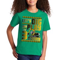 Let's Dig And Play I'm 3 Today 3rd Birthday Party Excavator Kids T-Shirt
