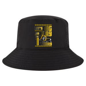 Let's Dig And Play I'm 1 Today 1st Birthday Party Excavator Cool Comfort Performance Bucket Hat