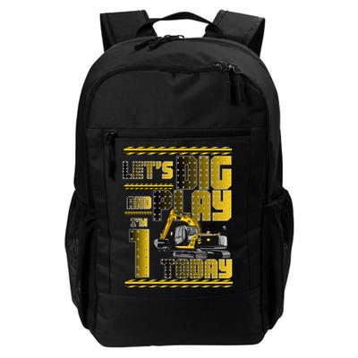 Let's Dig And Play I'm 1 Today 1st Birthday Party Excavator Backpack