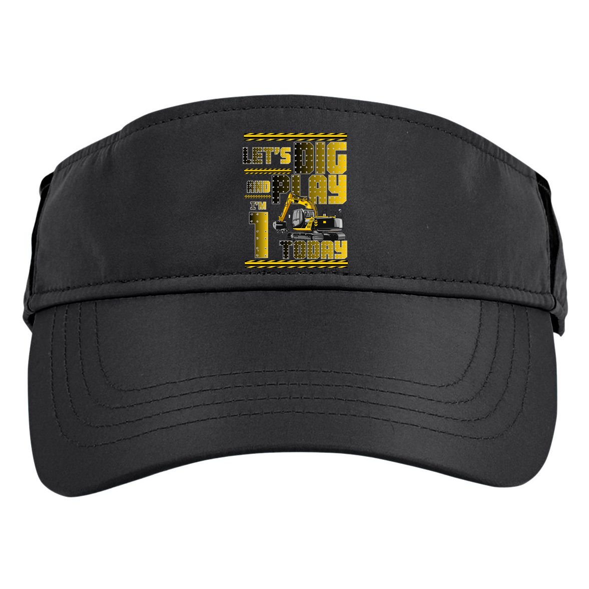 Let's Dig And Play I'm 1 Today 1st Birthday Party Excavator Adult Drive Performance Visor
