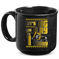 Let's Dig And Play I'm 1 Today 1st Birthday Party Excavator 15oz Campfire Ceramic Mug