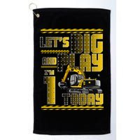 Let's Dig And Play I'm 1 Today 1st Birthday Party Excavator Golf Towel