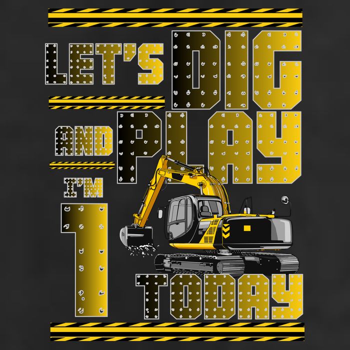 Let's Dig And Play I'm 1 Today 1st Birthday Party Excavator Golf Towel