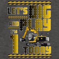 Let's Dig And Play I'm 1 Today 1st Birthday Party Excavator Vector Backpack