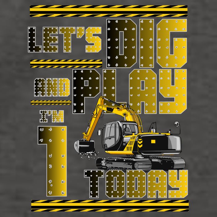 Let's Dig And Play I'm 1 Today 1st Birthday Party Excavator Vector Backpack
