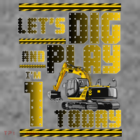 Let's Dig And Play I'm 1 Today 1st Birthday Party Excavator Wool Snapback Cap
