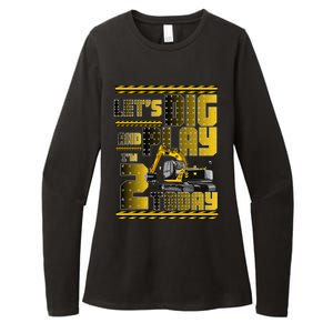 Let's Dig And Play I'm 2 Today 2nd Birthday Party Excavator Womens CVC Long Sleeve Shirt