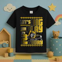 Let's Dig And Play I'm 2 Today 2nd Birthday Party Excavator Toddler T-Shirt