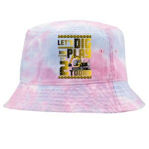 Let's Dig And Play I'm 2 Today 2nd Birthday Party Excavator Tie-Dyed Bucket Hat