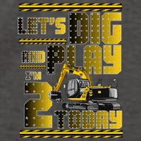 Let's Dig And Play I'm 2 Today 2nd Birthday Party Excavator Vector Backpack