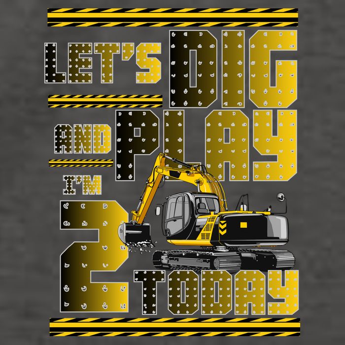 Let's Dig And Play I'm 2 Today 2nd Birthday Party Excavator Vector Backpack