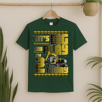 Let's Dig And Play I'm 2 Today 2nd Birthday Party Excavator T-Shirt