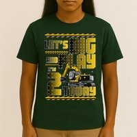 Let's Dig And Play I'm 2 Today 2nd Birthday Party Excavator T-Shirt