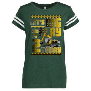 Let's Dig And Play I'm 2 Today 2nd Birthday Party Excavator Enza Ladies Jersey Football T-Shirt