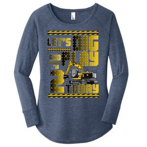 Let's Dig And Play I'm 2 Today 2nd Birthday Party Excavator Women's Perfect Tri Tunic Long Sleeve Shirt