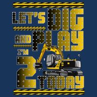 Let's Dig And Play I'm 2 Today 2nd Birthday Party Excavator Infant Baby Jersey Bodysuit